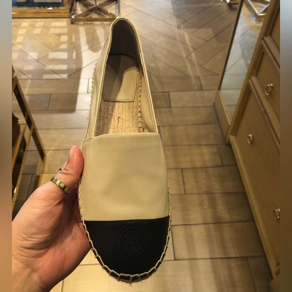 🆕 🥿 Tory Burch ~ Color Block Flat Espadrille Nappa Leather